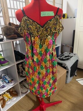 Y2K Sequin Vintage Slip Dress